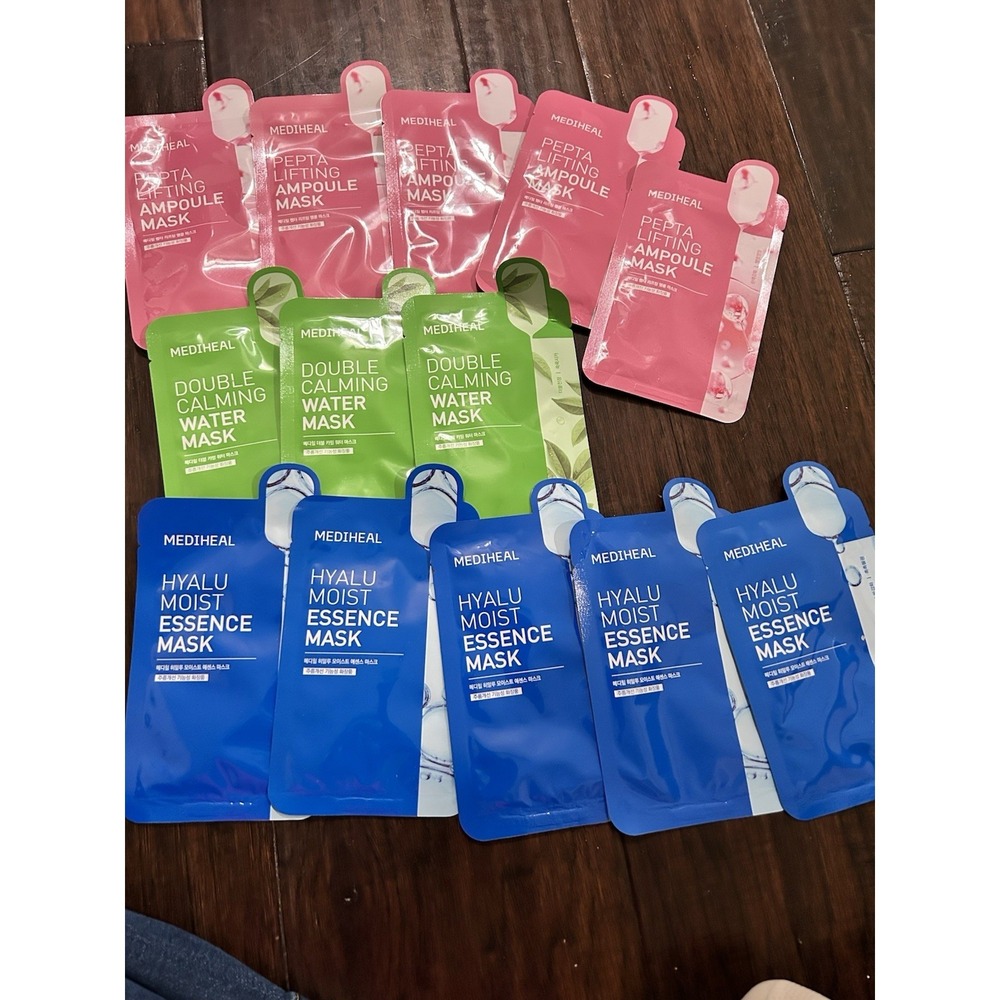 Lot Korean Mediheal Face Masks Pepta Lifting Ampoule Hyalu Essence Calming Water